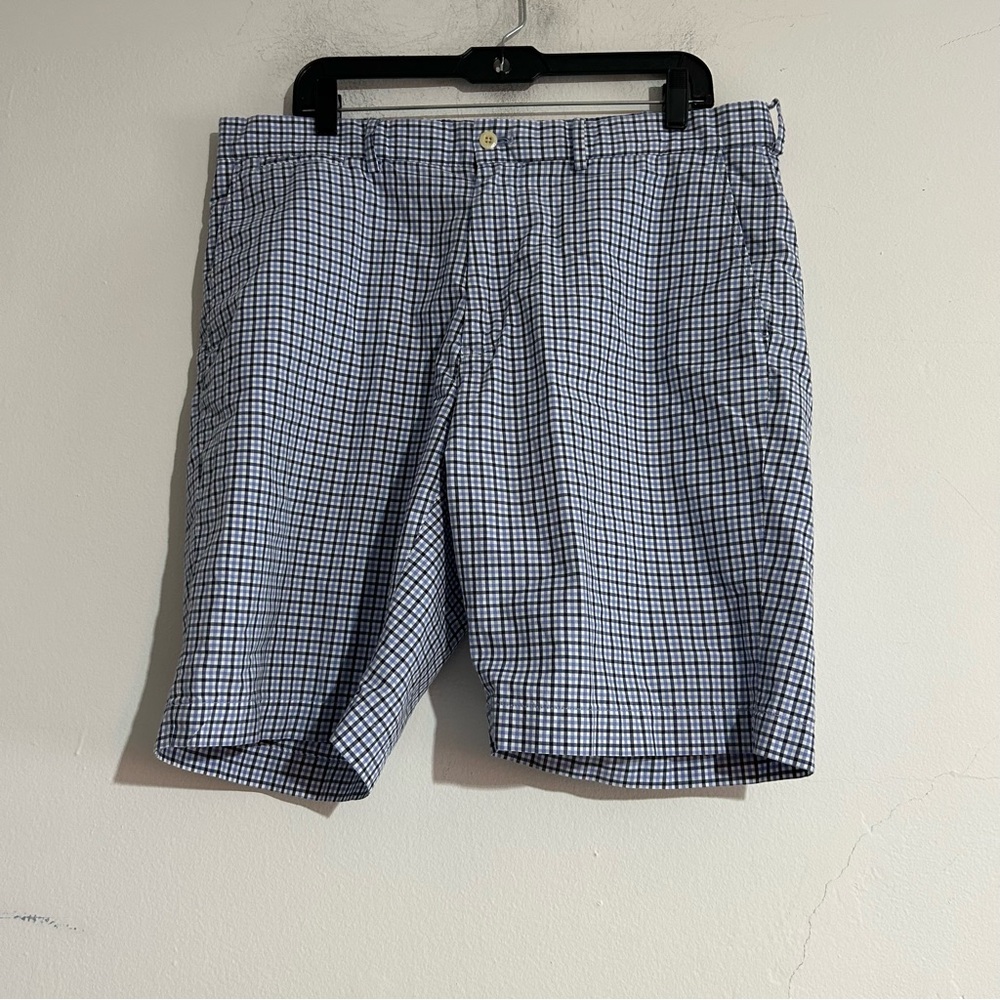 Polo Golf Ralph Lauren Blue Plaid Cotton Bermuda Shorts Sze 36 Preppy Summer